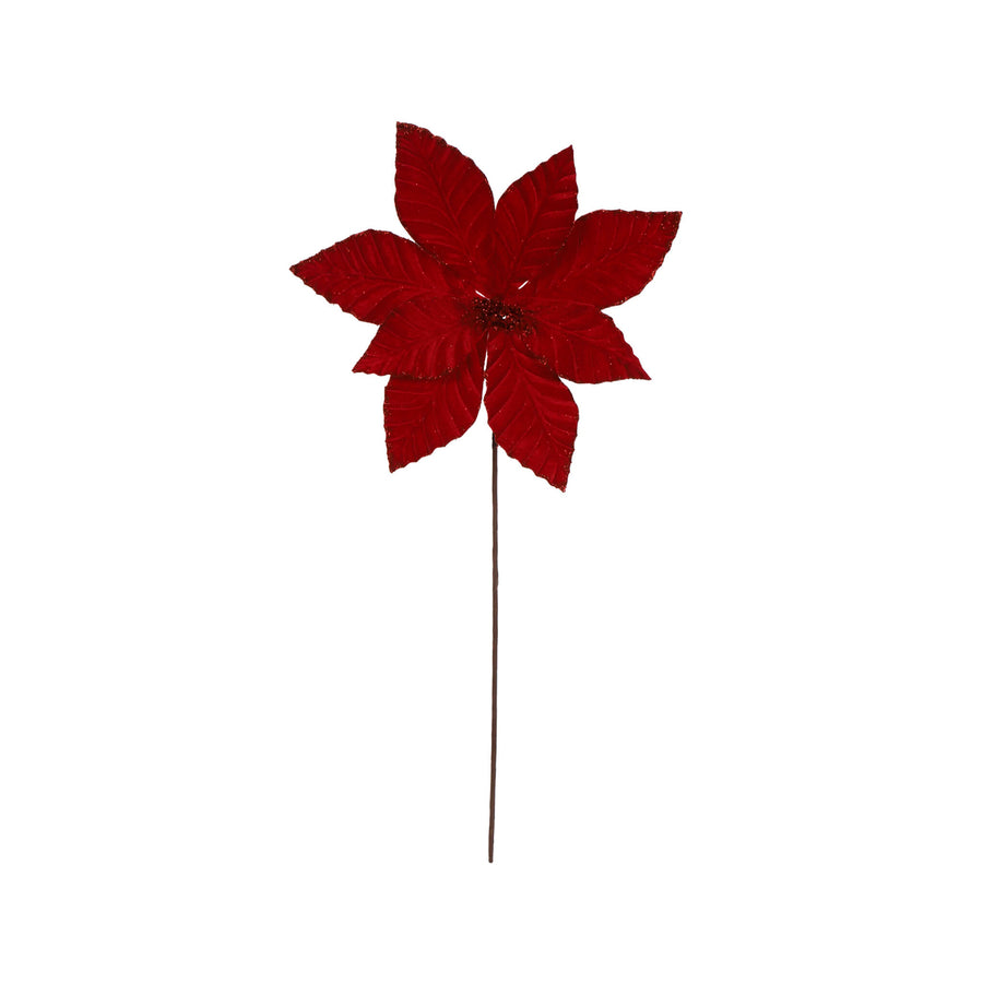 Art.12890 Nochebuena Terciopelo 8 Pétalos 50xD30cm 1pz