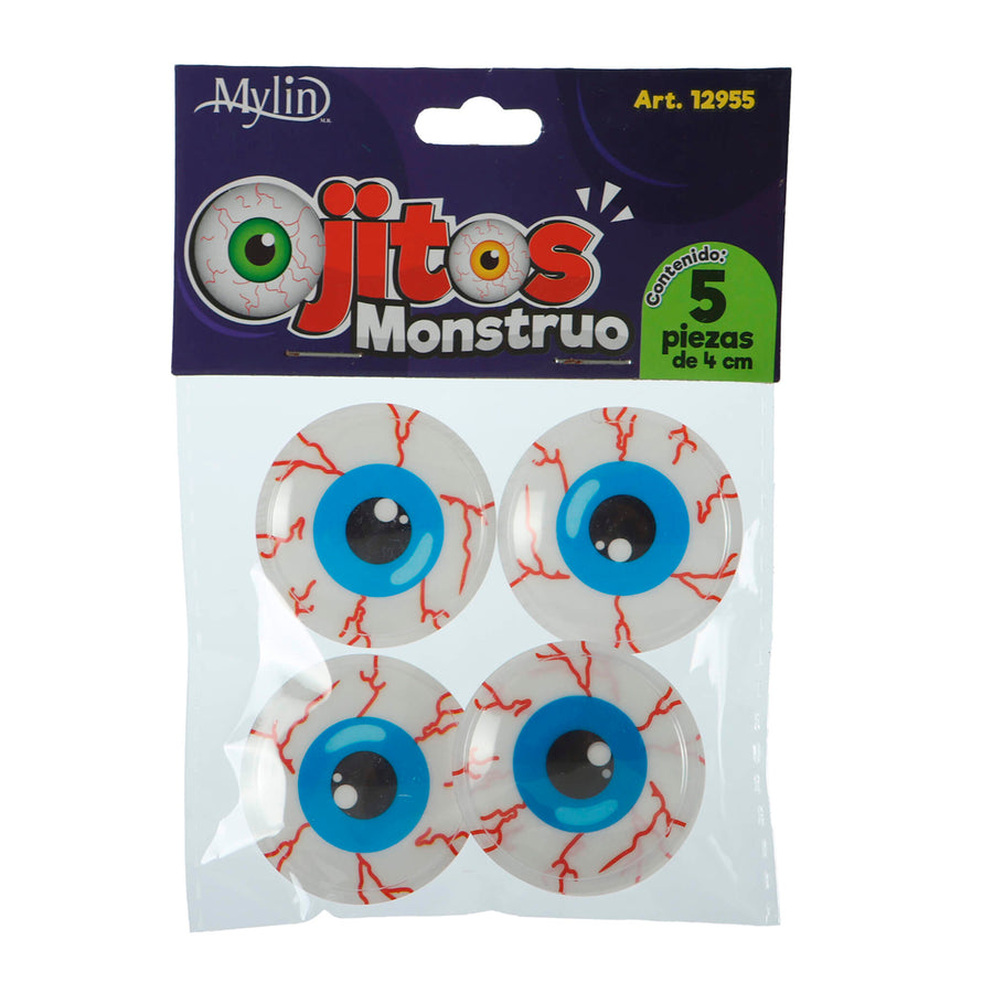 Art.12955 Ojitos Monstruo 4cm B/5pz