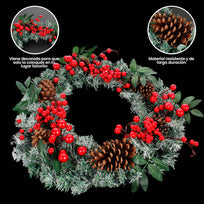 Art.1298 Corona Navideña Decorada 55cm 1pz