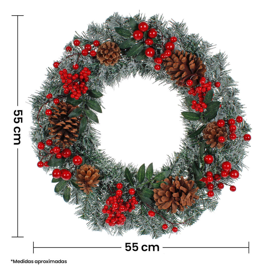 Art.1298 Corona Navideña Decorada 55cm 1pz