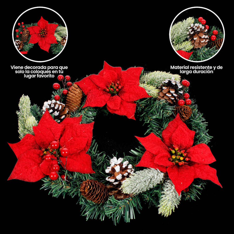 Art.1337 Corona Navidad Decorada 45cm 1pz