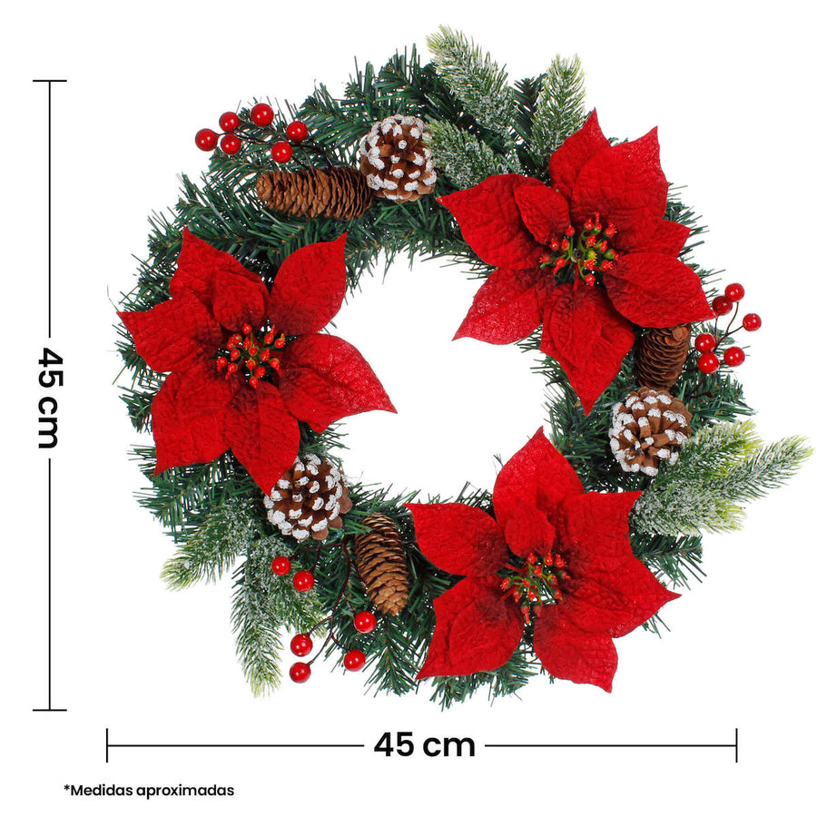 Art.1337 Corona Navidad Decorada 45cm 1pz