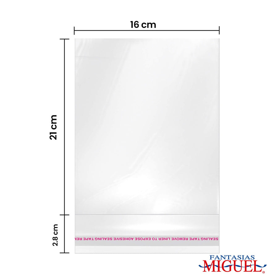Art.1454 Bolsa Celofán con Adhesivo 21x16+3cm 50pz