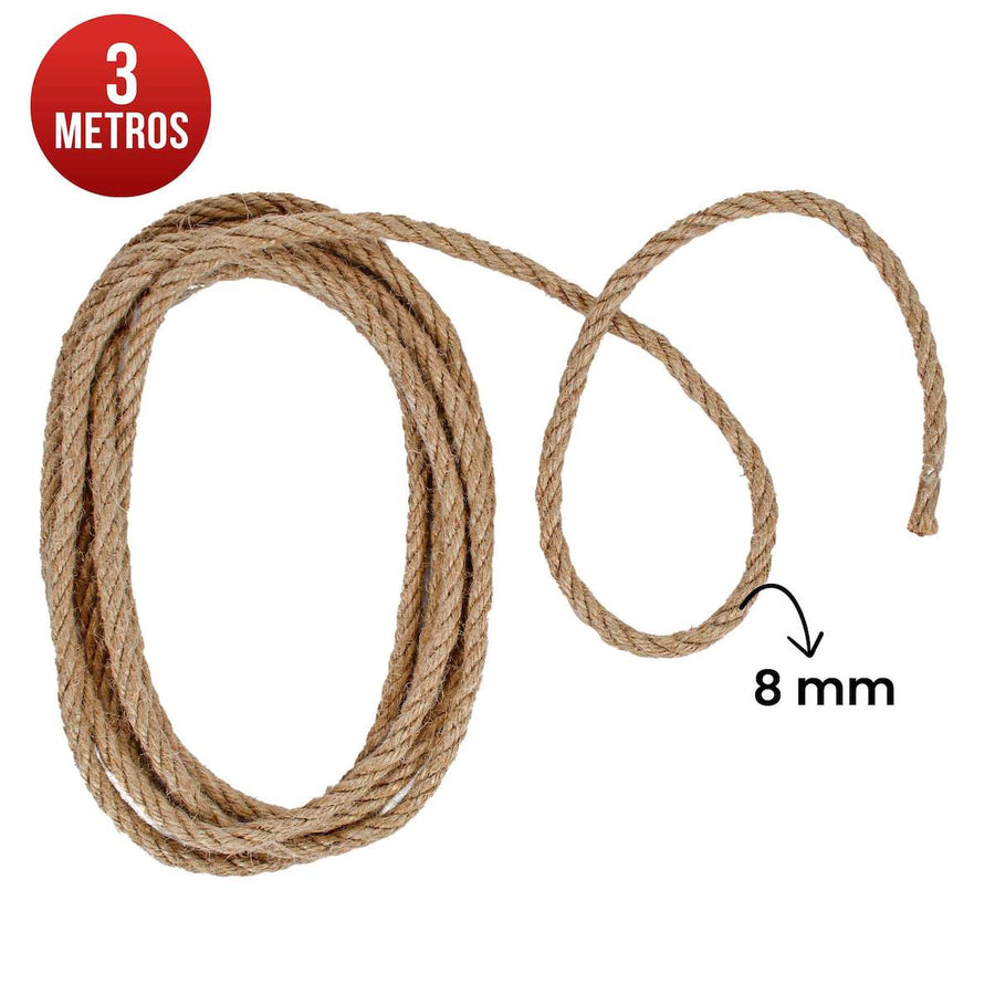 Art.1670 Cordón Yute 4 Cabos 8mm 3m