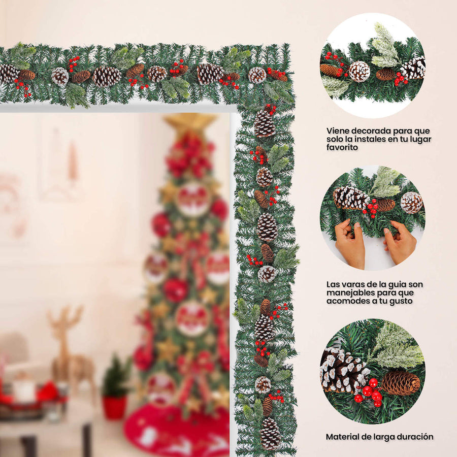 Art.1693 Guía Navidad Decorada 1.8m 1pz