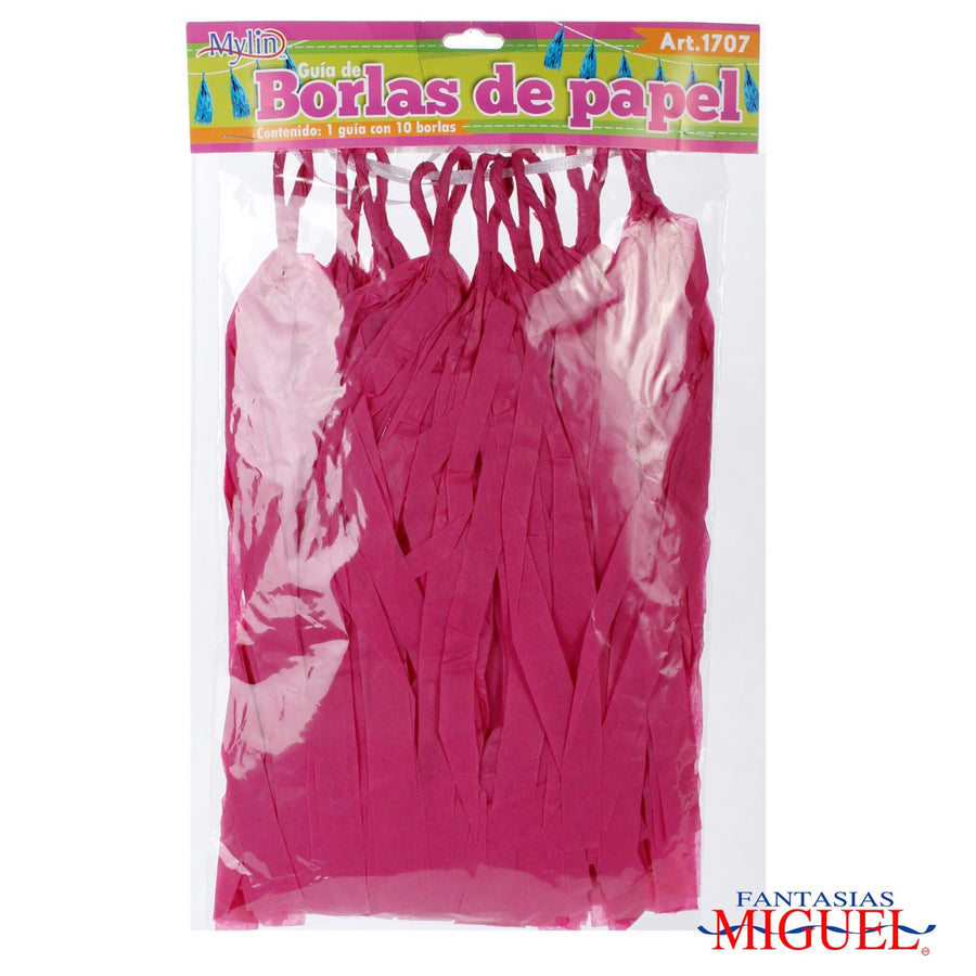 Art.1707 Guía Borlas De Papel x10 35cm    2.4m 1pz