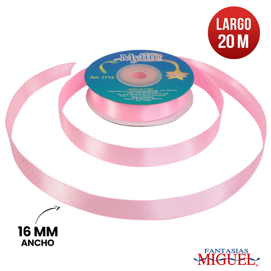 Art.1713 Listón Satinado Doble Cara 16mm 20m