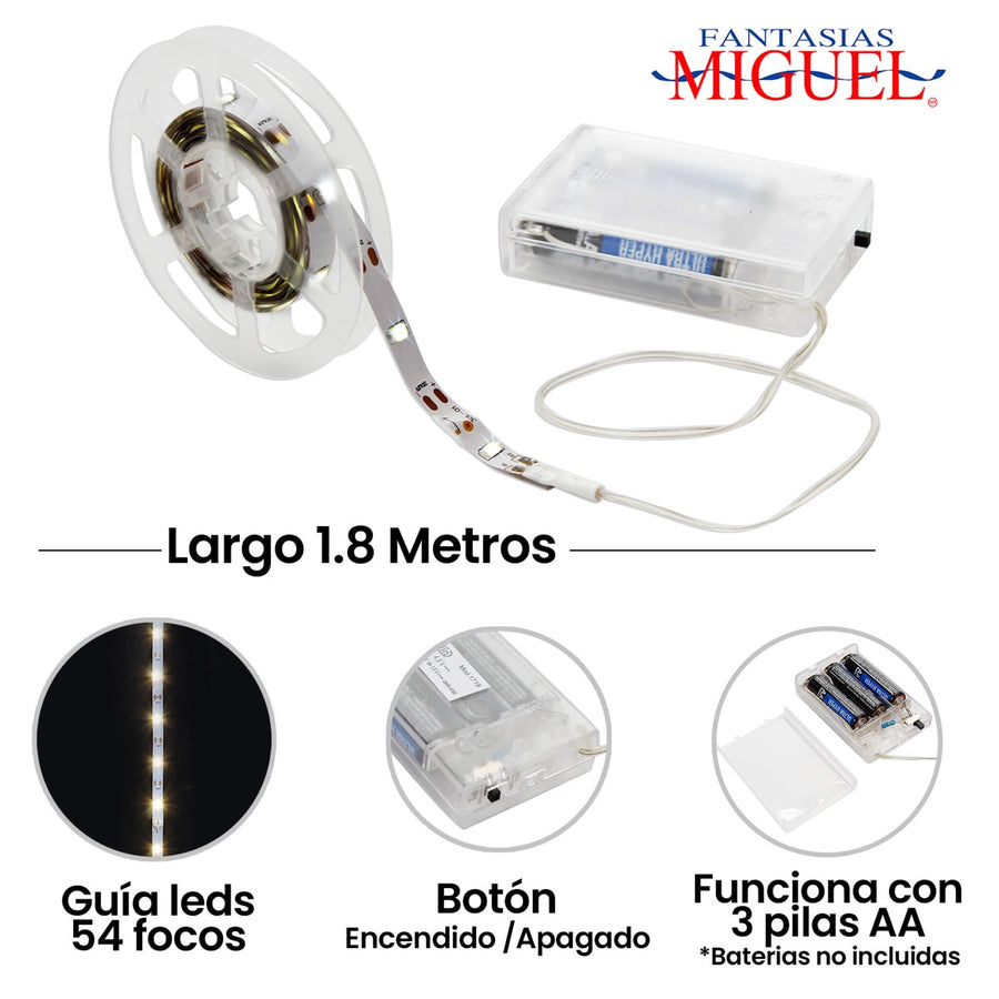 Art.1719 Guía Leds 54 Focos 1.8m 1pz