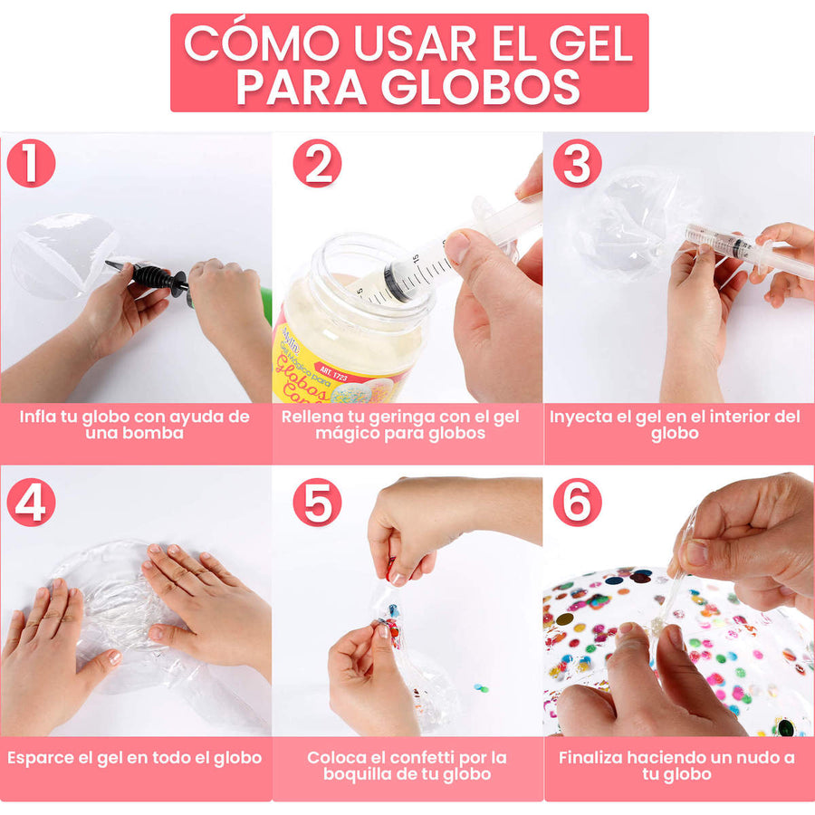 Art.1723 Gel Para Globos Confetti 240g 1pz