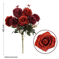 Art.2401 Ramo Fino Rosa x9 Color Especial 43cm 1pz