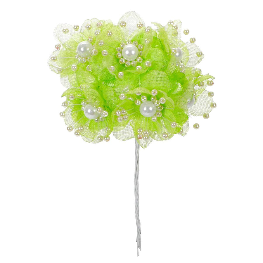 Art.247 Ramito de Rosa Con Perlas con 6 Flores