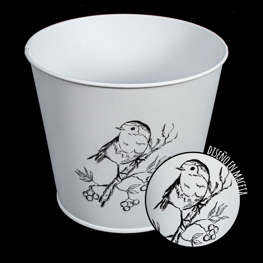 Art.2489 Base Metálica Diseño Con Pájaro 16x18.5cm 1pz