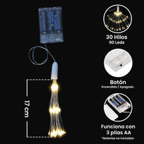 Art.2629 Estrella Con 30 Hilos 90 Leds 17cm 1pz