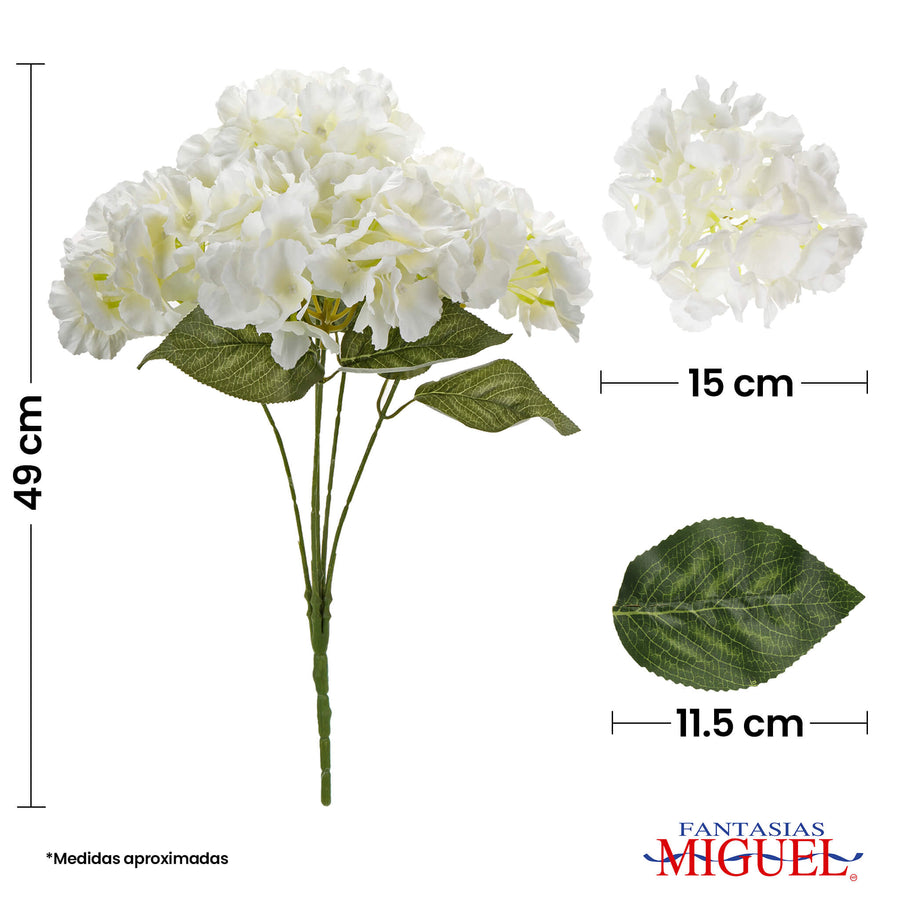 Art.2823 Ramo De Hortensia X5 Fino 49cm 1pz