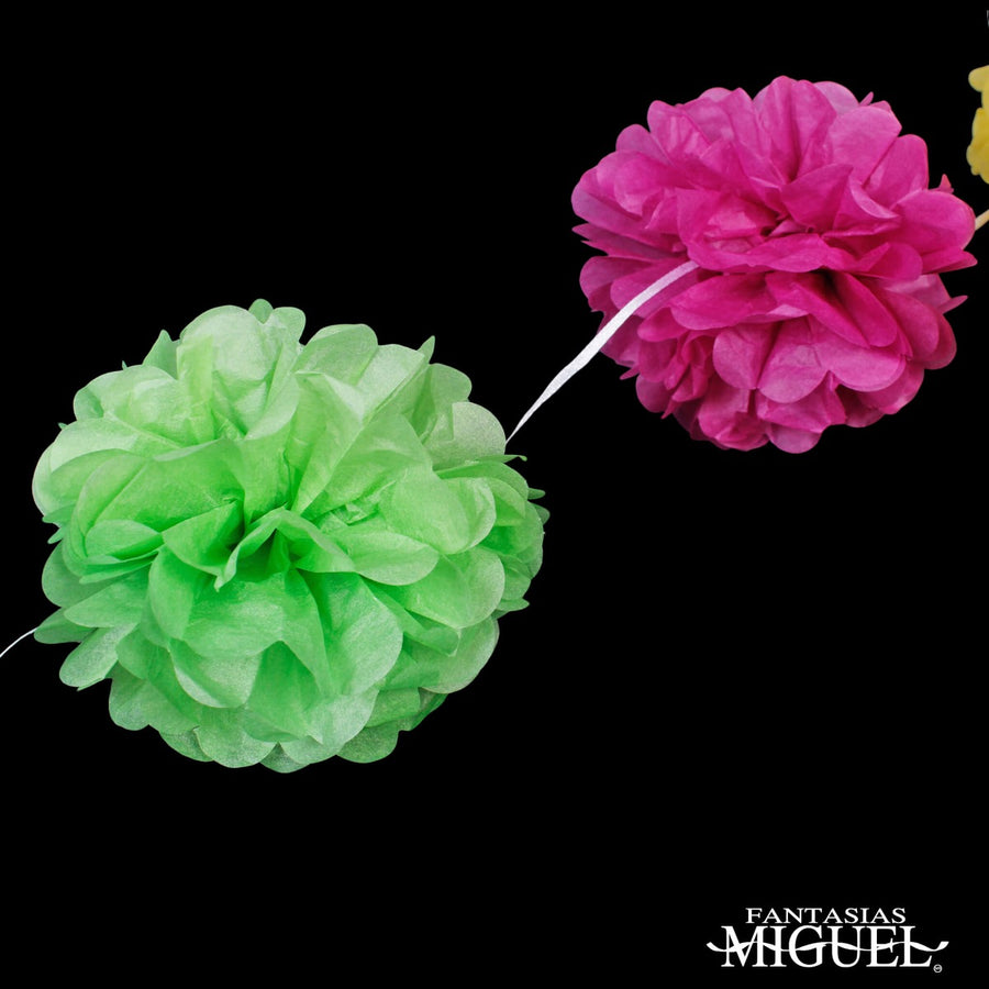 Art.3069 Guía Con 7 Flores De Papel Mixto 2.2m 1pz
