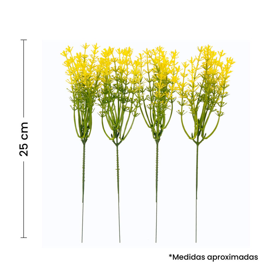 Art.3142 Planta Mini Flor Con 4 Varas 25cm 1pz