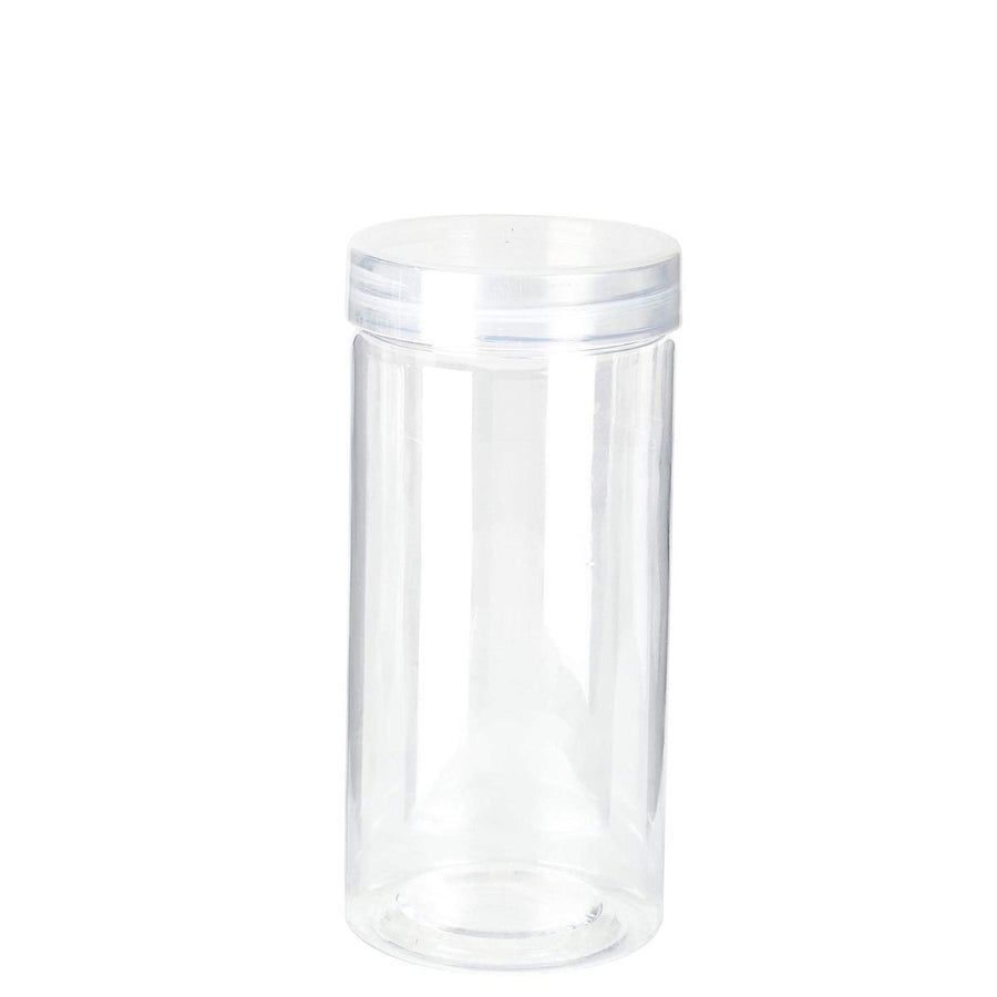 Art.3346 Bote De Plástico Redondo Con Tapa 225ml 12x5.5x5.5cm 1pz