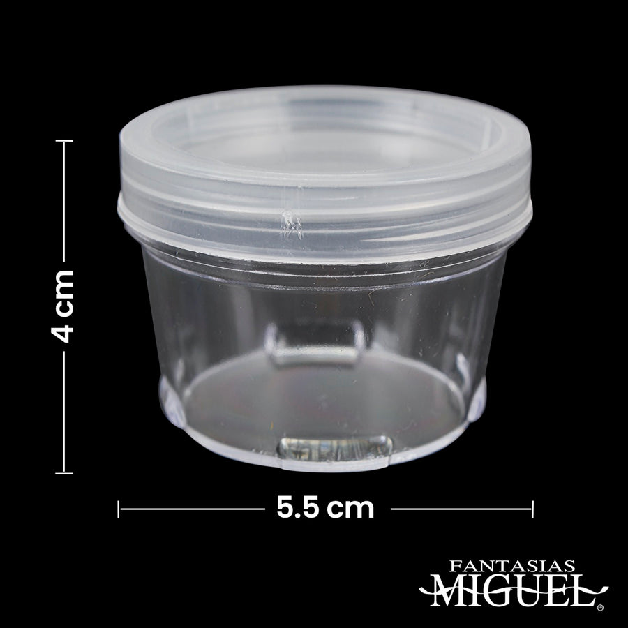 Art.3350 Bote Con Tapa Apilable (50ml aprox) 4x5.5cm 5pz