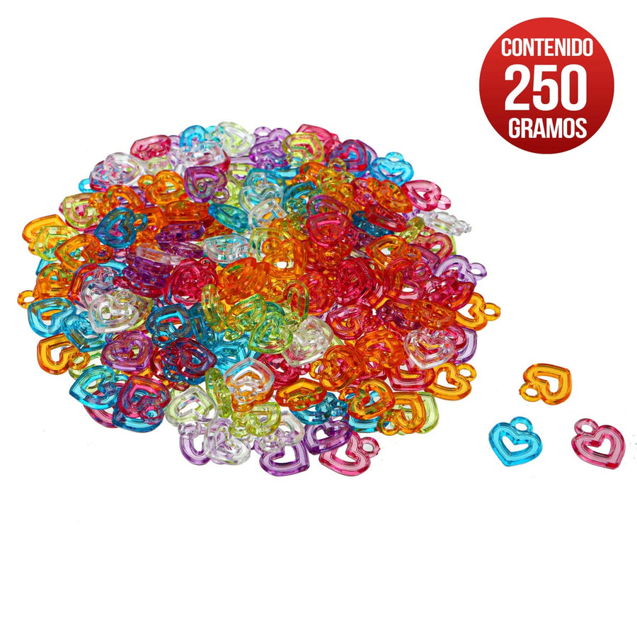 Art.3360 Cuenta Acrílica Corazón 18x16mm 250g (aprox 660pz)