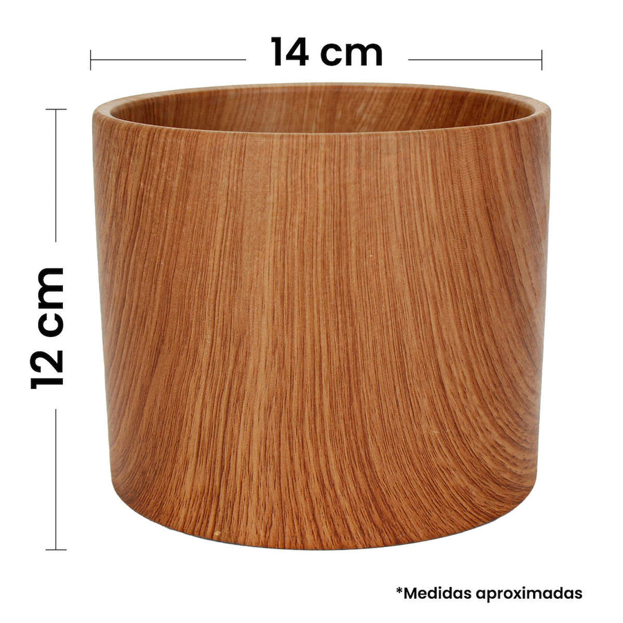 Art.3443 Base Cerámica Acabado Madera 12x14x14cm 1pz