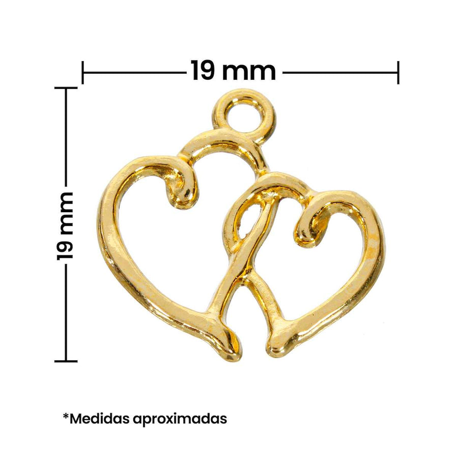 Art.3445 Dije Contorno Corazón 19mm 10pz