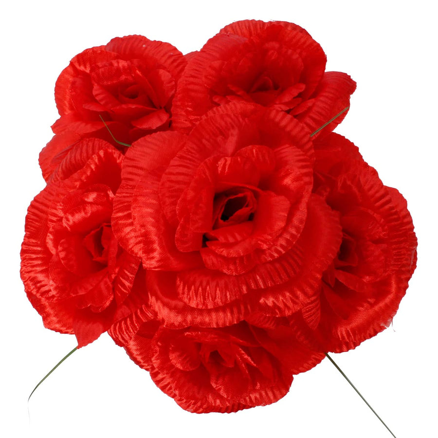 Art.3476 Ramo Rosa Satinado X6 33cm 1pz