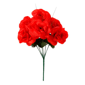 Art.3476 Ramo Rosa Satinado X6 33cm 1pz