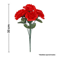 Art.3476 Ramo Rosa Satinado X6 33cm 1pz