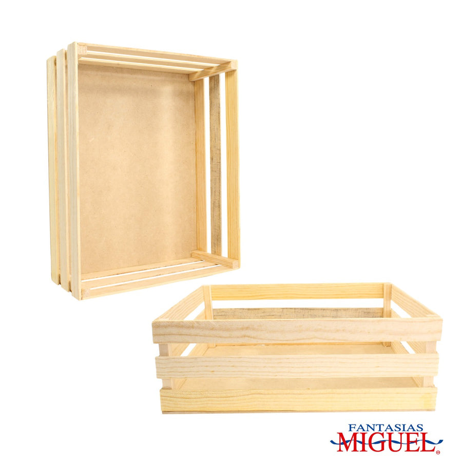 Art.3566 Huacal Rectangular De Pino 9x25x20cm 1pz