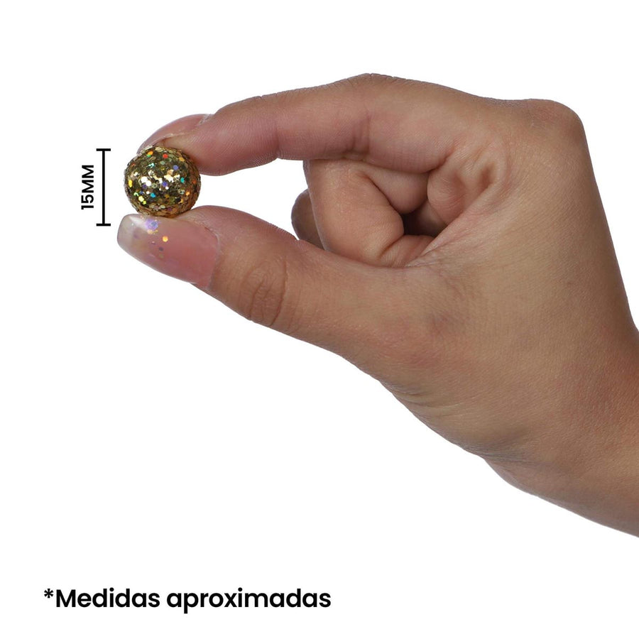 Art.3728 Bolitas De Unicel Diamantadas 15mm 100pz