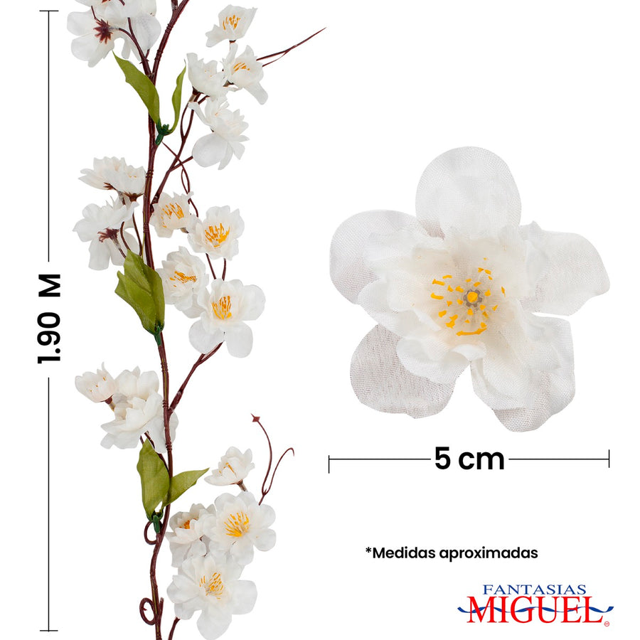 Art.3800 Enredadera Flor Durazno 1.90m 1pz