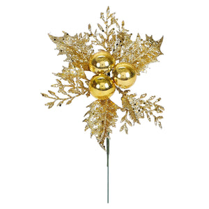 Art.4053 Pick Nochebuena Con Esfera 16cm 1pz