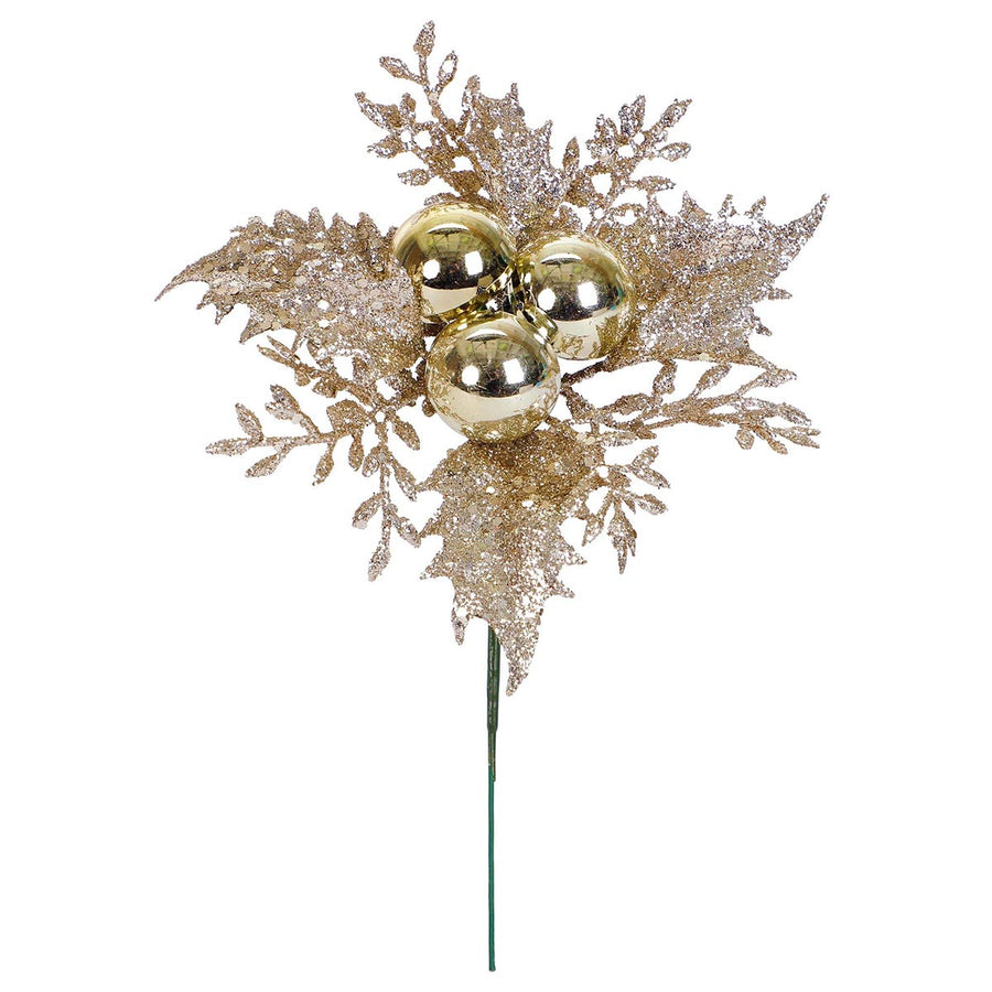 Art.4053 Pick Nochebuena Con Esfera 16cm 1pz