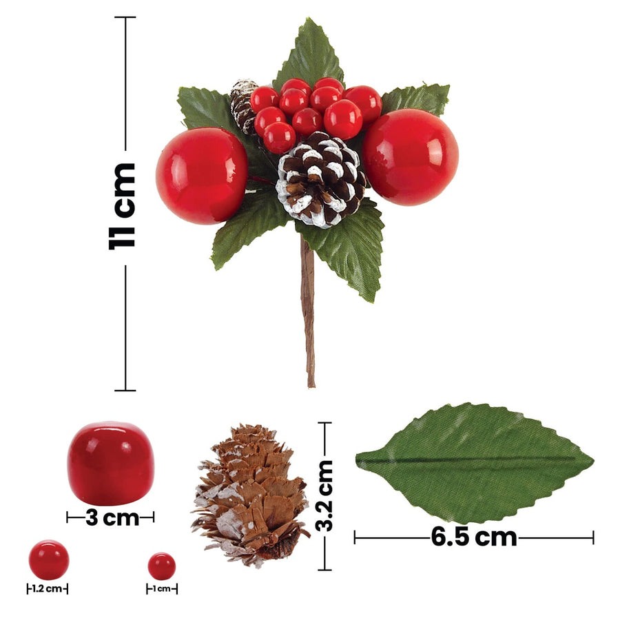 Art.406 Pick Navidad De Frutas 11cm 1pz
