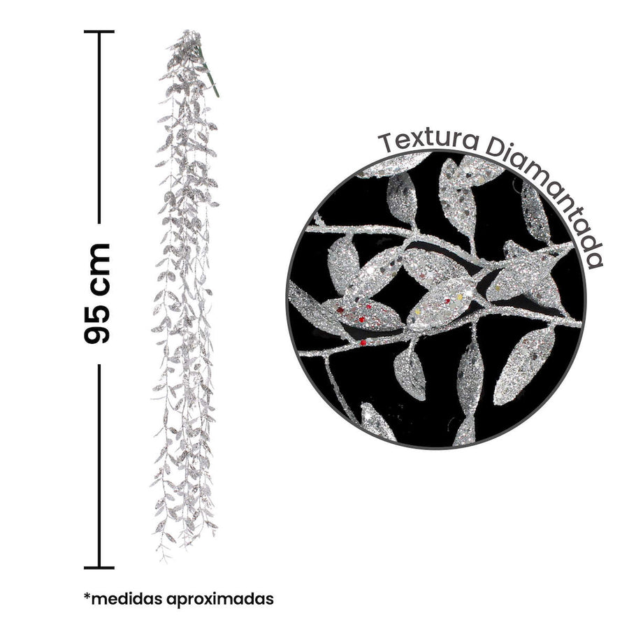 Art.4361 Follaje Colgante Diamantado 95cm 1pz