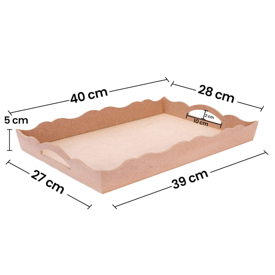 Art.4419 Charola Con Ondas Rectangular 5x40x28cm 1pz