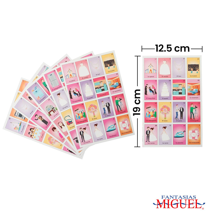 Art.4539 Tablas Despedida De Soltera Para Lotería 19.3x12.5cm 10pz