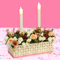 Art.4598 Vela Flama Movible Led Con Candelabro 23.5x5.4cm 1pz