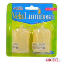 Art.4599 Vela Led   (Incluye 3 baterias reemplazables) 5.7x3.5x3.5cm 2pz