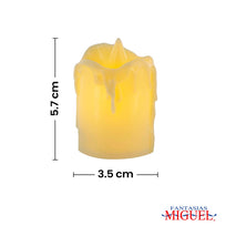 Art.4599 Vela Led   (Incluye 3 baterias reemplazables) 5.7x3.5x3.5cm 2pz