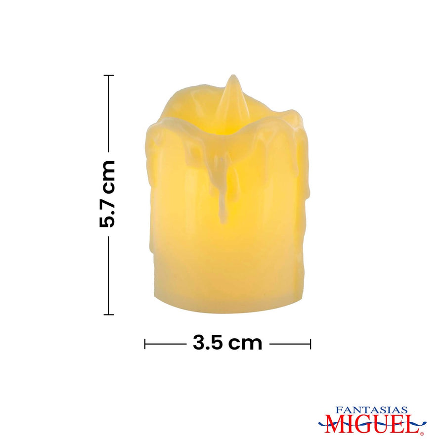 Art.4599 Vela Led   (Incluye 3 baterias reemplazables) 5.7x3.5x3.5cm 2pz