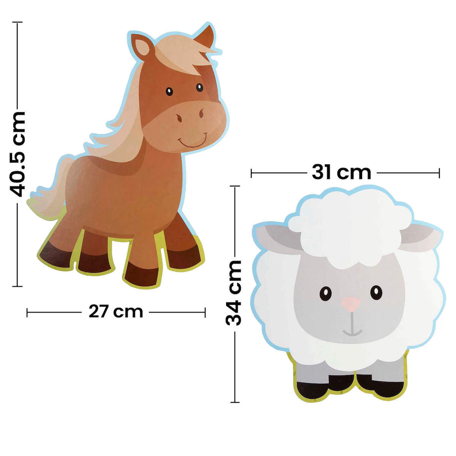 Art.4703 Adornos Animalitos Granja 34x32.8cm 2pz
