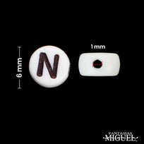 Art.4721 Cuenta Redonda Letra Blanco Multicolor 6x6x4mm 250pz
