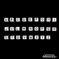 Art.4722 Cuenta Letra Cubo Blanco Negro 5x5x5mm 200pz