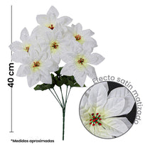 Art.4868 Ramo Nochebuena Grande Satín Matizado x6 40cm 1pz