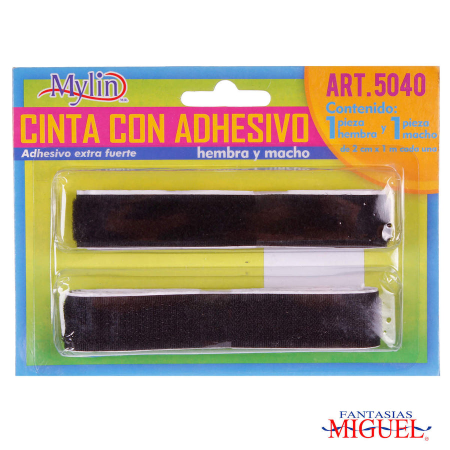 Art.5040 Cinta Velcro Con Adhesivo 2/Cara 2cm 1m