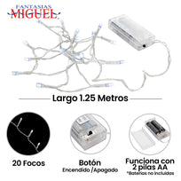 Art.5290 Serie Leds 20 Focos De Batería 1.25m 1pz
