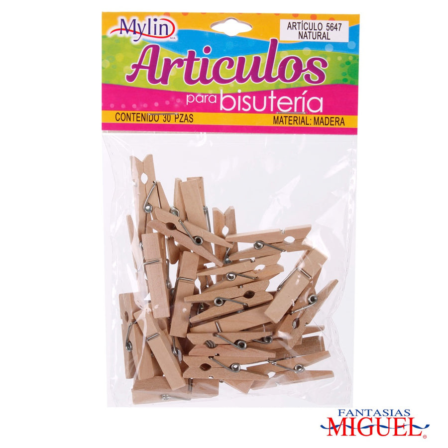 Art.5647 Pinza De Madera 3.5cm 30pz