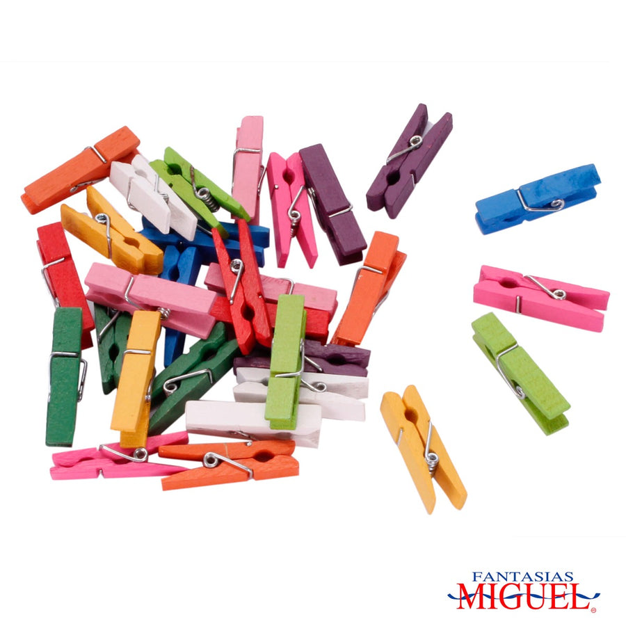 Art.5651 Pinza De Madera Colores Surtidos 3.5cm 30pz