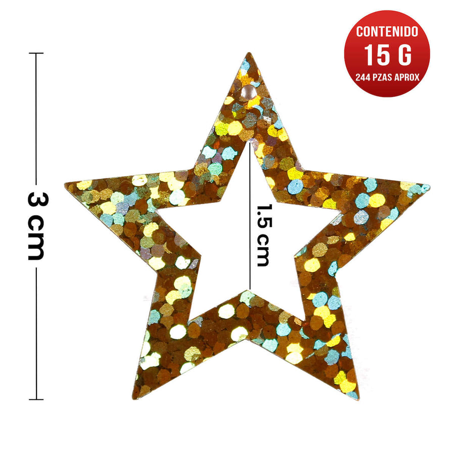 Art.5719 Lentejuela Estrella Calada Láser 28mm 15g(aprox250pz)